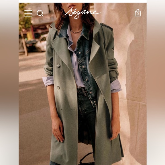 Sezane Jackets & Blazers - Sézane Scott Trench in Olive green!